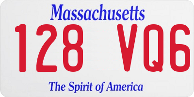 MA license plate 128VQ6