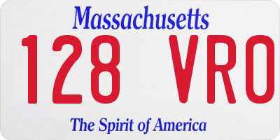 MA license plate 128VR0