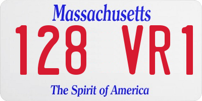 MA license plate 128VR1