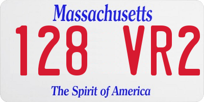 MA license plate 128VR2