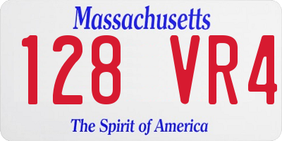 MA license plate 128VR4