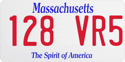 MA license plate 128VR5