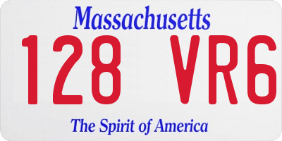 MA license plate 128VR6