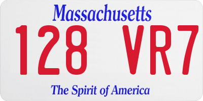 MA license plate 128VR7