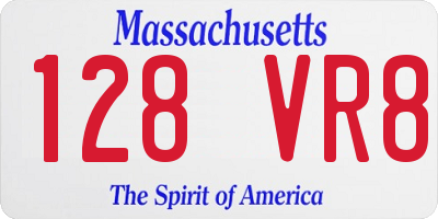 MA license plate 128VR8