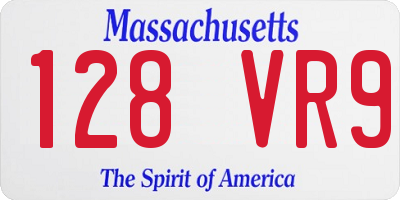 MA license plate 128VR9