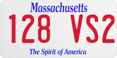 MA license plate 128VS2