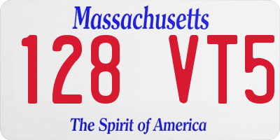 MA license plate 128VT5