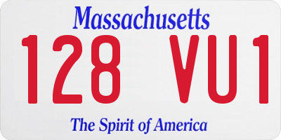MA license plate 128VU1