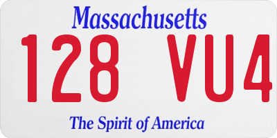MA license plate 128VU4