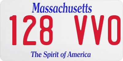 MA license plate 128VV0