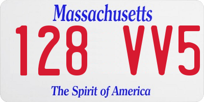 MA license plate 128VV5