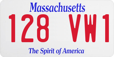 MA license plate 128VW1