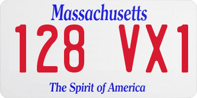 MA license plate 128VX1