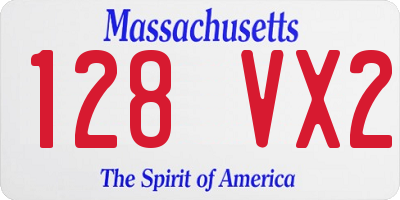 MA license plate 128VX2