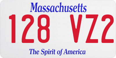 MA license plate 128VZ2