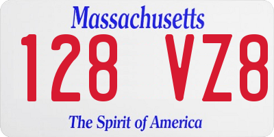 MA license plate 128VZ8