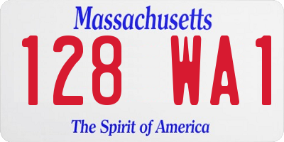 MA license plate 128WA1