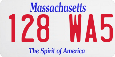 MA license plate 128WA5