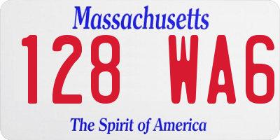 MA license plate 128WA6