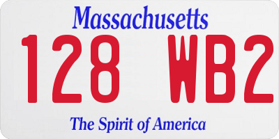 MA license plate 128WB2