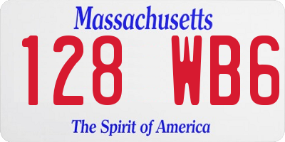 MA license plate 128WB6