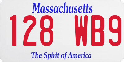 MA license plate 128WB9