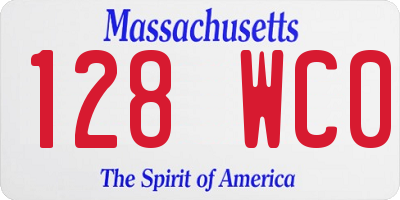 MA license plate 128WC0