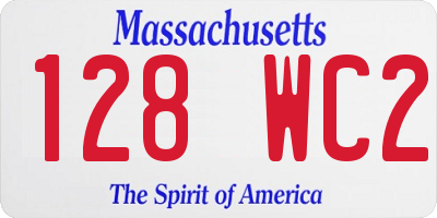 MA license plate 128WC2