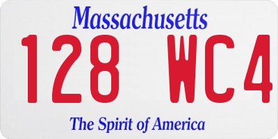 MA license plate 128WC4
