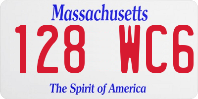 MA license plate 128WC6