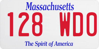MA license plate 128WD0