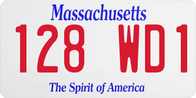 MA license plate 128WD1