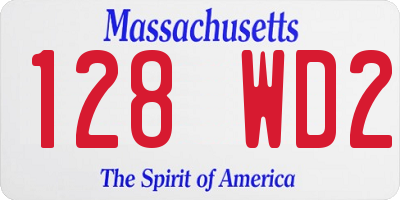 MA license plate 128WD2