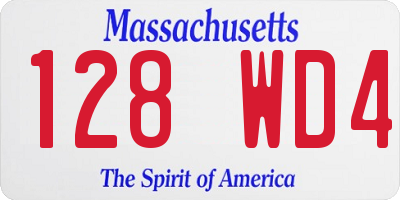MA license plate 128WD4