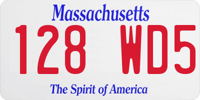 MA license plate 128WD5