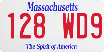 MA license plate 128WD9