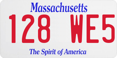 MA license plate 128WE5