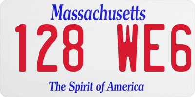 MA license plate 128WE6