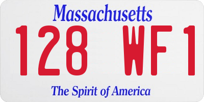 MA license plate 128WF1