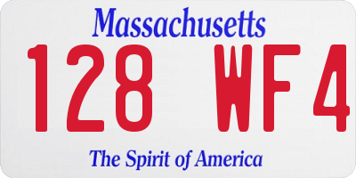 MA license plate 128WF4