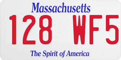 MA license plate 128WF5