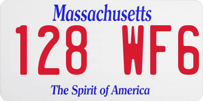 MA license plate 128WF6