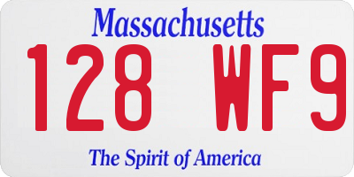 MA license plate 128WF9