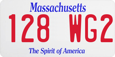 MA license plate 128WG2