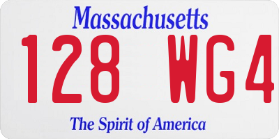 MA license plate 128WG4