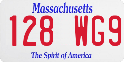 MA license plate 128WG9