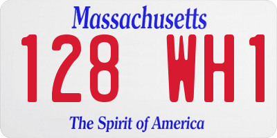 MA license plate 128WH1