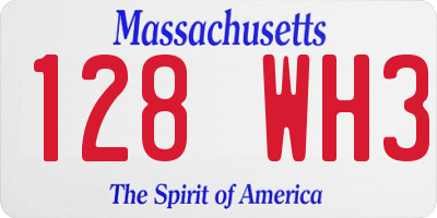 MA license plate 128WH3