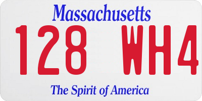 MA license plate 128WH4